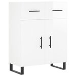 vidaXL Buffet haut Blanc brillant 69 5x34x180 cm Bois d'ingénierie