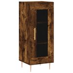 vidaXL Buffet haut Chêne fumé 34 5x34x180 cm Bois d'ingénierie