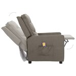 vidaXL Fauteuil de massage Gris clair Tissu