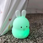 Veilleuse bébé lapin sans fil touch led bunny blanc silicone h19cm