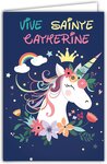 Carte sainte catherine bonne fête 25 novembre avec enveloppe blanche 12x17 5cm
