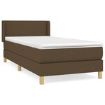 vidaXL Lit à sommier tapissier avec matelas Marron foncé 90x200 cm