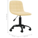 vidaXL Chaise pivotante de salle à manger Crème Velours