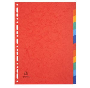 Intercalaires Carte Lustrée 225g 12 Positions - A4 - Blanc - X 25 - Exacompta