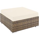 Tectake Canapé de jardin PARIS modulable 5 places - marron naturel