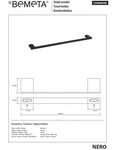 Porte-serviette NERO 60cm en laiton noir
