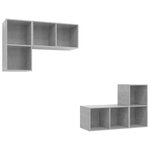 vidaXL Meubles TV muraux 4 Pièces Gris béton Aggloméré