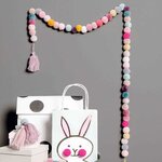 24 pompons en laine teintes pastel