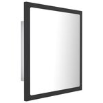 vidaXL Miroir à LED de salle de bain Gris 40x8 5x37 cm Acrylique