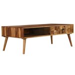 vidaXL Table basse Bois Sesham massif avec finition miel 110x50x37 cm