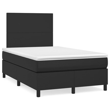 vidaXL Sommier tapissier avec matelas Noir 120x200 cm Similicuir