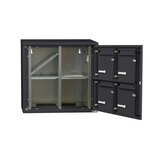 Bloc de boites aux lettres collectives extérieur 2 x 2 - fixation murale - Gris anthracite finition brillante - Leabox