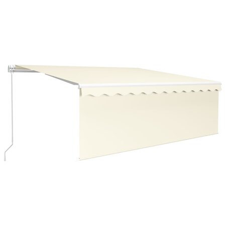 vidaXL Auvent manuel rétractable avec store 4x3 m Crème