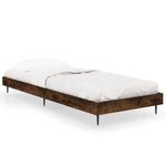 vidaXL Cadre de lit chêne fumé 75x190 cm bois d'ingénierie