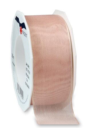 Organza four seasons 25-m-rouleau 40 mm  peau de pêche laitonné