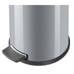Hailo Poubelle à pédale Solid L 18 L Argenté et bac intérieur amovible