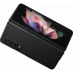 Protection pour smartphone samsung z fold3 - coque en cuir noir