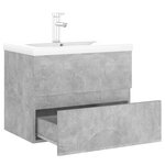 vidaXL Armoire d'évier avec lavabo intégré Gris béton Aggloméré