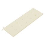 vidaXL Banc de jardin avec coussin crème 150 cm Bois de teck massif