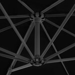vidaXL Parasol déporté et mât en aluminium Noir 250x250 cm