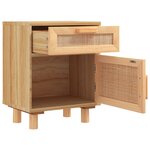 vidaXL Tables de chevet 2 Pièces Marron Bois pin massif et rotin naturel