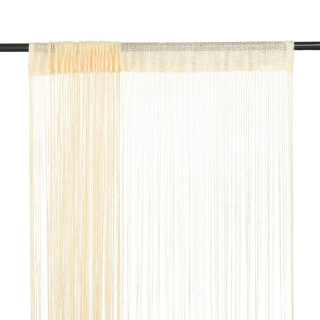 vidaXL Rideau en fils 2 Pièces 100 x 250 cm Crème
