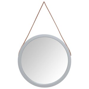 vidaXL Miroir mural avec sangle Argenté Ø 55 cm