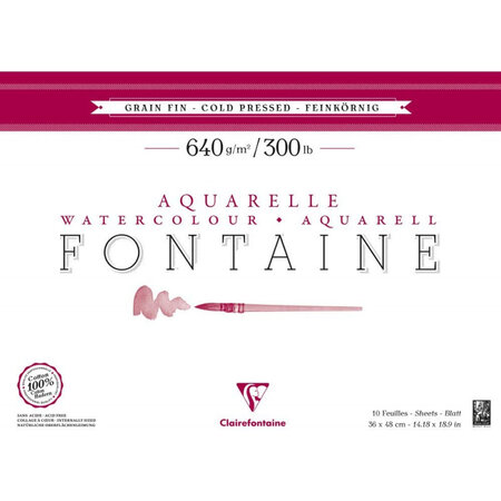 Bloc aquarelle fontaine grain fin - 36x48cm - 640g - clairefontaine
