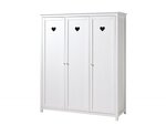 AMORI Armoire 3 portes laqué blanc