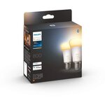 Philips hue blanc ambiance - ampoules led connectées e27 - compatible bluetooth - pack de 2