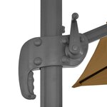 vidaXL Parasol en porte-à-faux avec mât en aluminium 400x300 cm Taupe