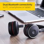 Jabra evolve 75 uc casque stereo sans fil supra-auriculaire - casque unified communications avec batterie longue durée et statio