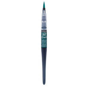 Pinceau a reservoir - ink brush - vert intense - sennelier