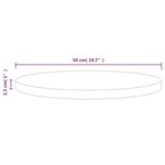 vidaXL Dessus de table Noir Ø50x2 5 cm Bois de pin massif