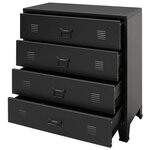 vidaXL Commode à tiroirs Métal Style Industriel 78 x 40 x 93 cm Noir