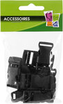 Fermoirs clips plastique (idéal Créacord) 4x2cm Noir x10