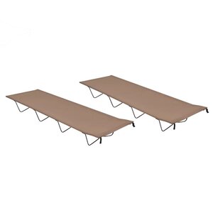 vidaXL Lits de camping 2 Pièces 180x60x19 cm Tissu Oxford et acier Taupe