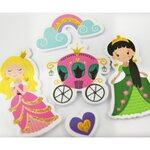 30 Autocollants - Mousse EVA - Princesses - Paillettes