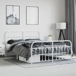 vidaXL Cadre de lit métal avec tête de lit/pied de lit blanc 180x200cm