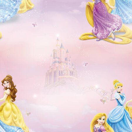 Kids at Home Papier peint Pretty as A Princess Rose et bleu