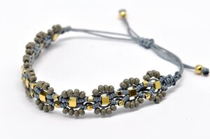 Bracelet perle et noeud Cloe Gris