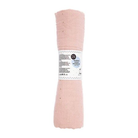 Mousseline froissée rose poudre 130 x 50 cm