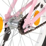vidaXL Vélo enfant avec porte-bagages avant 18 pouces Rose et noir