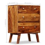 vidaXL Armoire latérale Bois de Sesham massif 60 x 35 x 76 cm