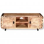 vidaXL Meuble TV Bois de manguier massif 120 x 30 x 50 cm