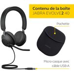 Jabra evolve2 65 casque pc sans fil - casque audio anti-bruit certifié microsoft teams avec batterie longue durée - adaptateur b