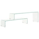 vidaXL Ensemble de table basse 2 Pièces 90x30x20/110x30x40cm Verre trempé