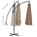 vidaXL Parasol en porte-à-feux avec poteau en acier 300 cm Taupe