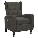 vidaXL Fauteuil de massage inclinable gris foncé velours