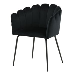 Venture Home Chaise à dîner Limhamn Velours Noir